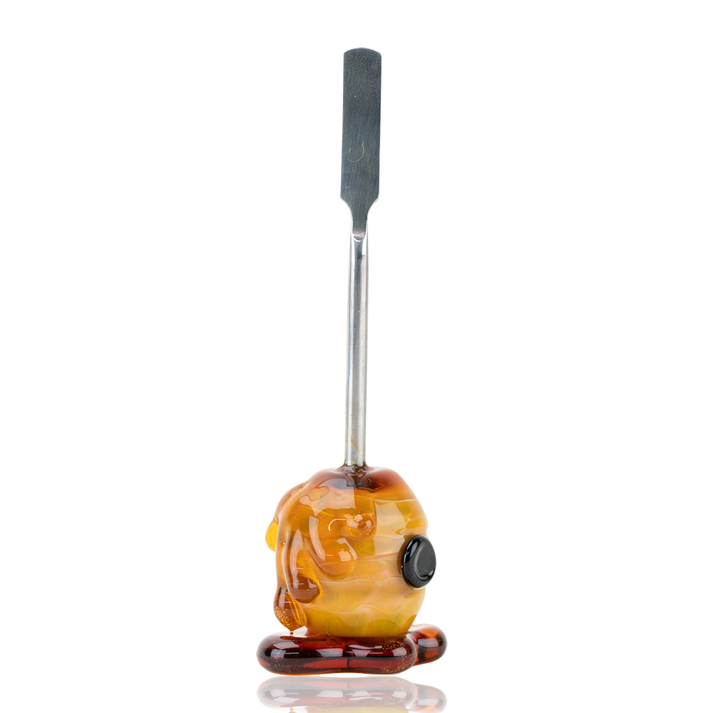 Empire Glassworks Honey Dabber with Colored Glass Accents - Front View on White Background