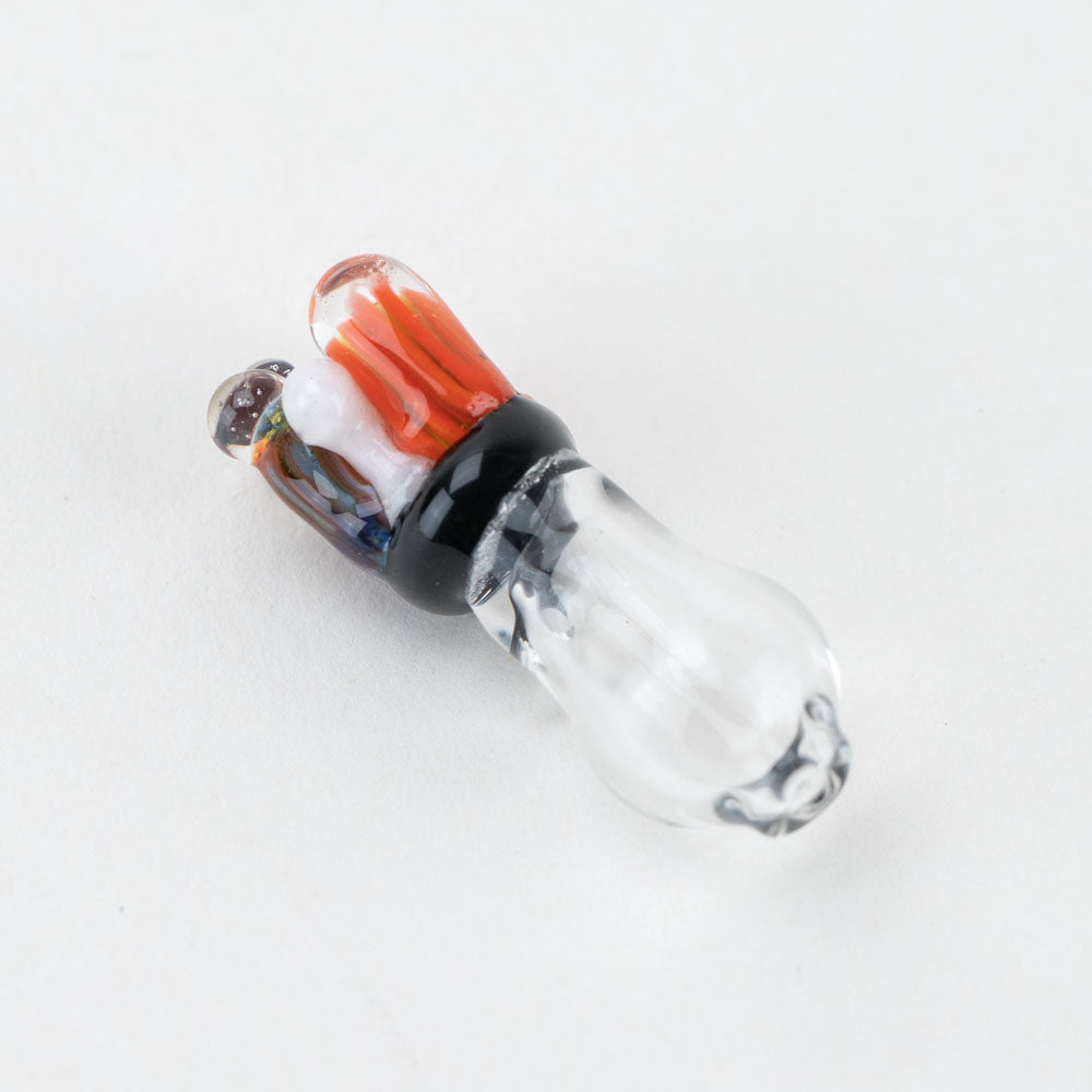 Empire Glassworks Coral PuffCo Proxy Glass Ball Cap, Borosilicate, Angled Top View