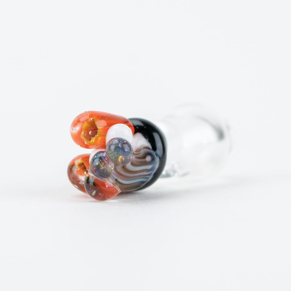 Empire Glassworks Coral PuffCo Proxy Glass Ball Cap, Borosilicate, Side View