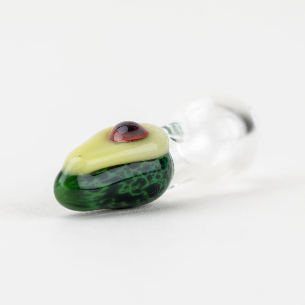 Empire Glassworks Avocadope PuffCo Peak Pro Glass Ball Cap, Side View on White Background