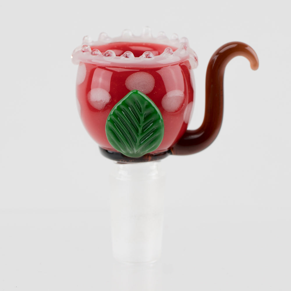 Empire Glassworks Fire Plant Bowl Piece, Borosilicate Glass, Front View on White Background