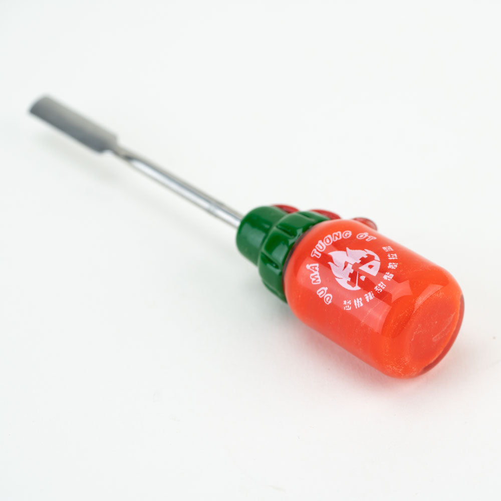 Empire Glassworks Sriracha Dabber - Borosilicate Glass Tool on White Background