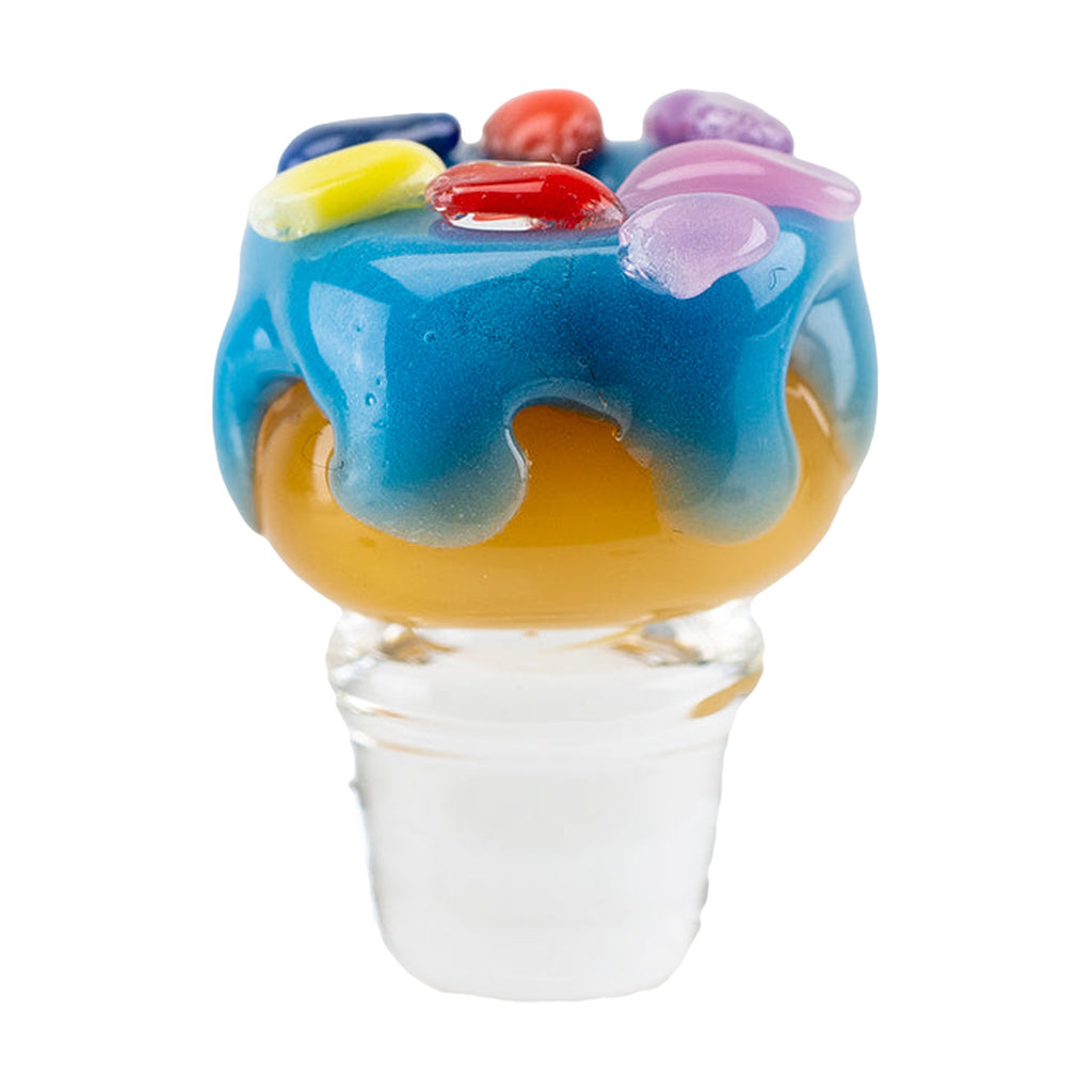 Empire Glassworks Blue Donut Carb Cap for Puffco Peak Pro, Front View on White Background