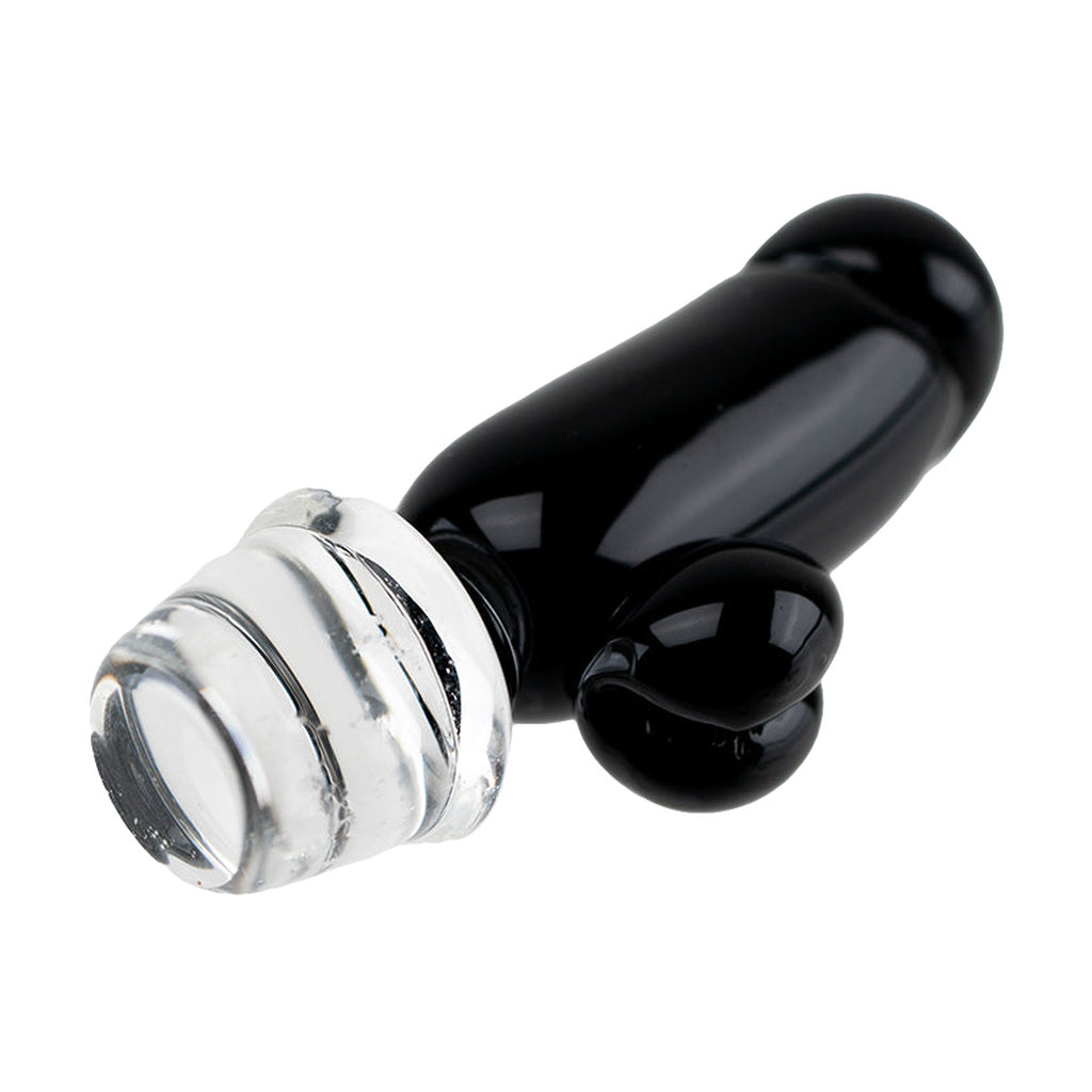 Empire Glassworks Black Phallus Puffco Peak Pro Carb Cap, Borosilicate Glass, Side View