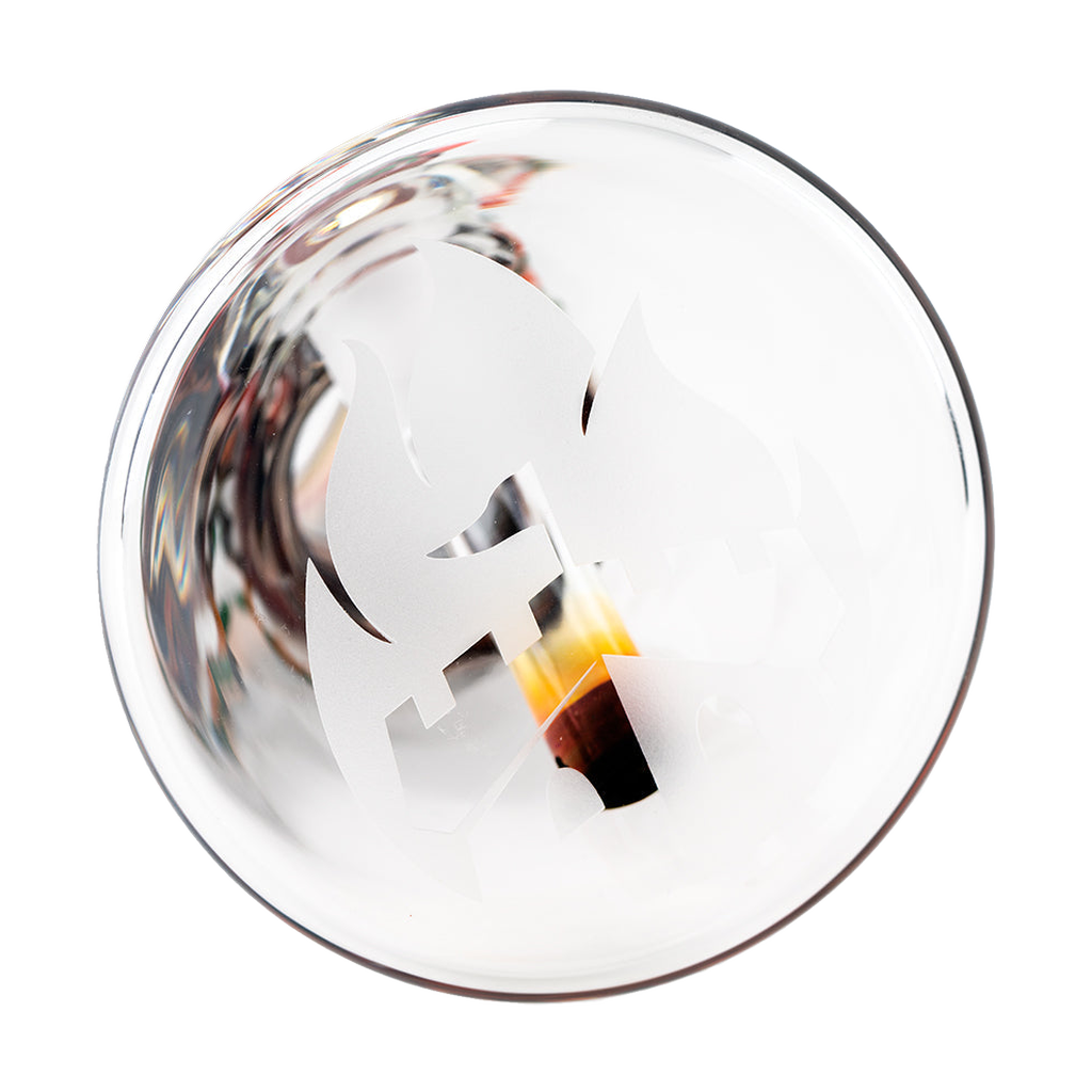 Empire Glassworks Renew the Redwood Baby Beaker, Top View with Intricate Details