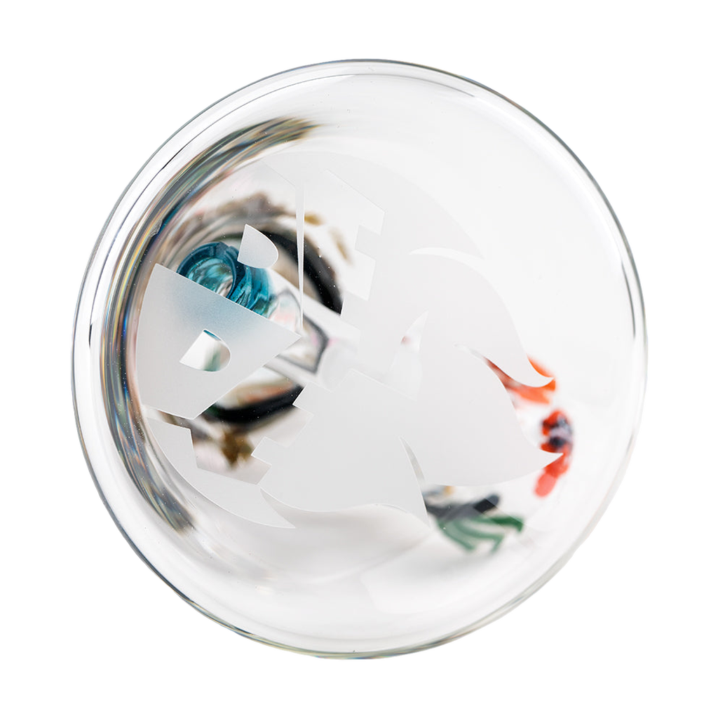 Empire Glassworks 'Under the Sea Baby Beaker' top view, showcasing intricate marine life designs