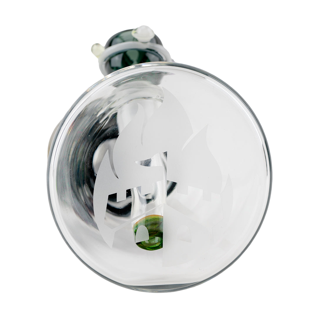 Empire Glassworks Galactic Baby Beaker bong bottom view showcasing clear borosilicate glass