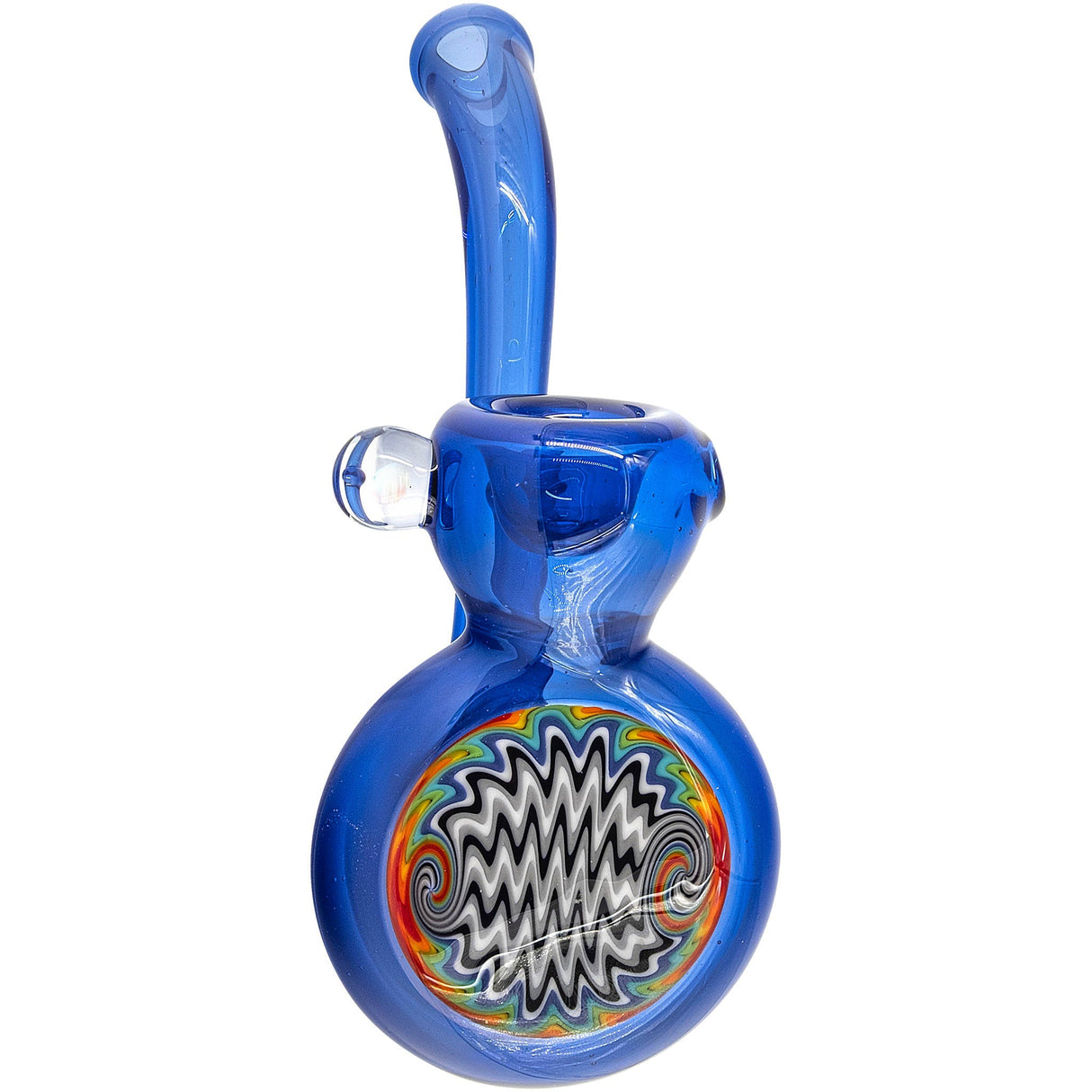 Chris Lezak Wig Wag Rainbow Reversal Sherlock Glass Pipe, Borosilicate, Side View