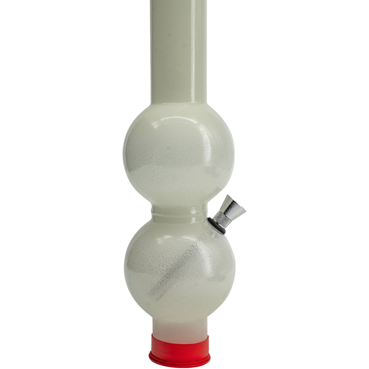 JM Enterprises acrylic diffuser tube close-up on the bowl and joint area, unlit white acrylic