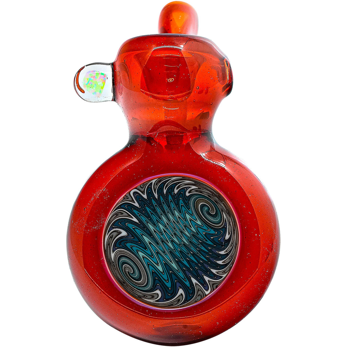 Fire Red Wave Reversal Sherlock Glass Pipe by Chris Lezak