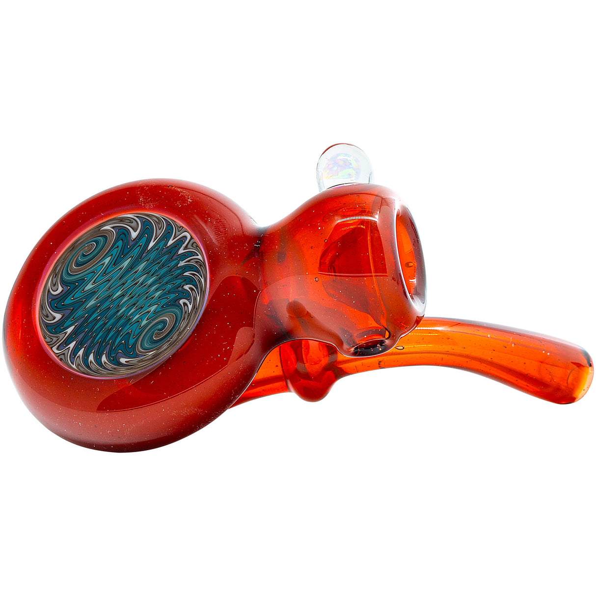 Fire Red Wave Reversal Sherlock Glass Pipe by Chris Lezak