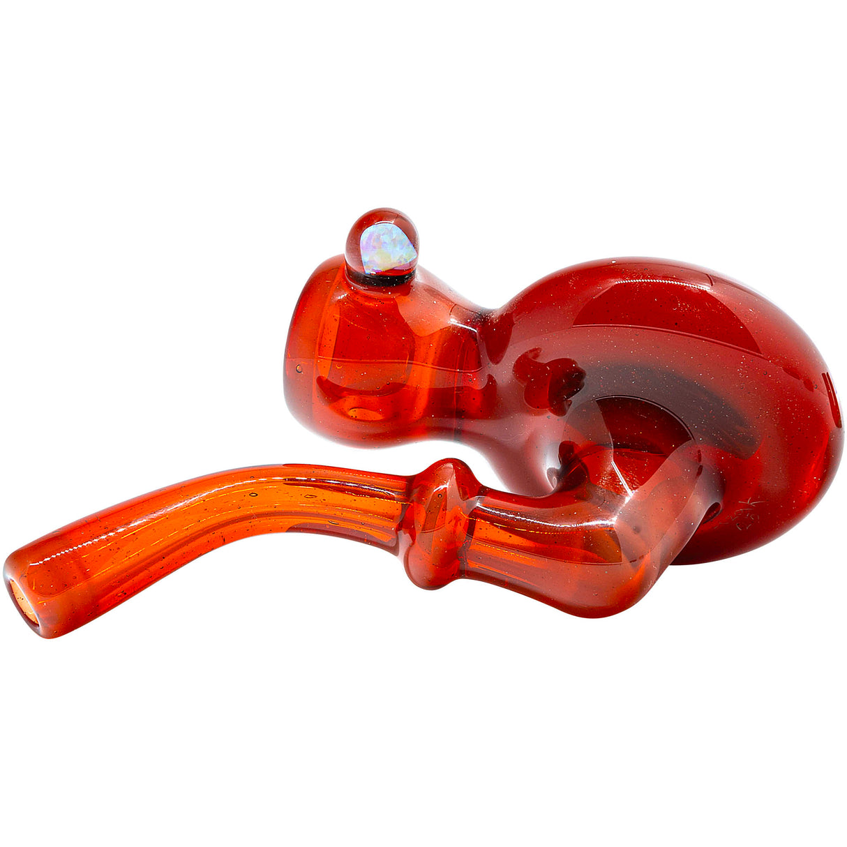 Fire Red Wave Reversal Sherlock Glass Pipe by Chris Lezak