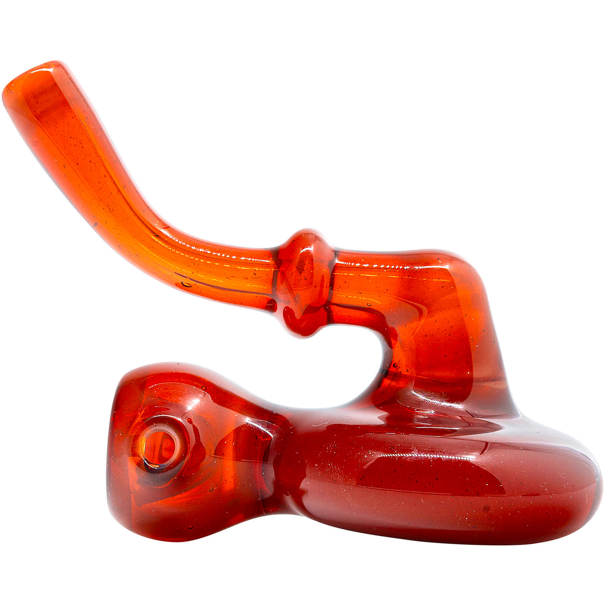 Fire Red Wave Reversal Sherlock Glass Pipe by Chris Lezak