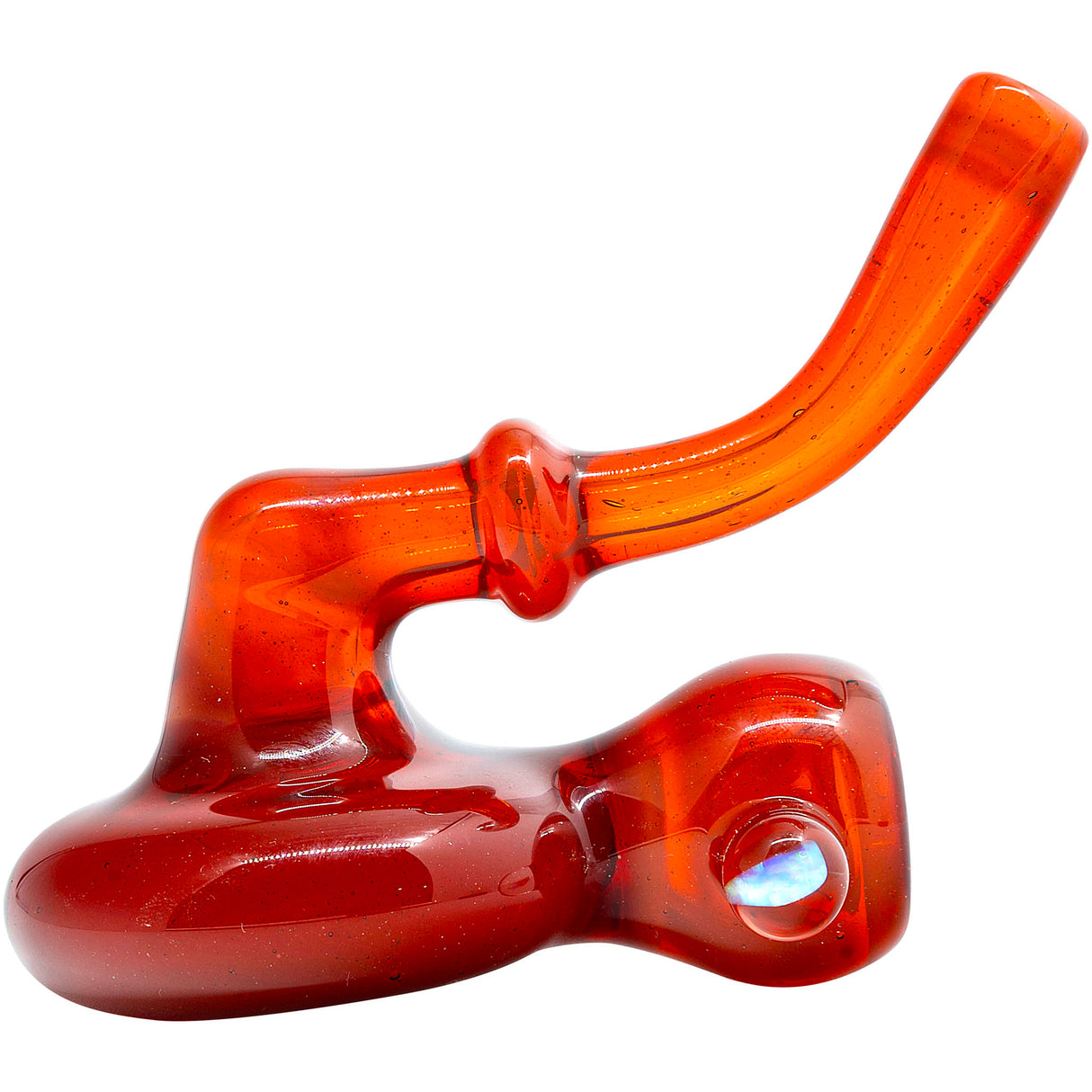 Fire Red Wave Reversal Sherlock Glass Pipe by Chris Lezak