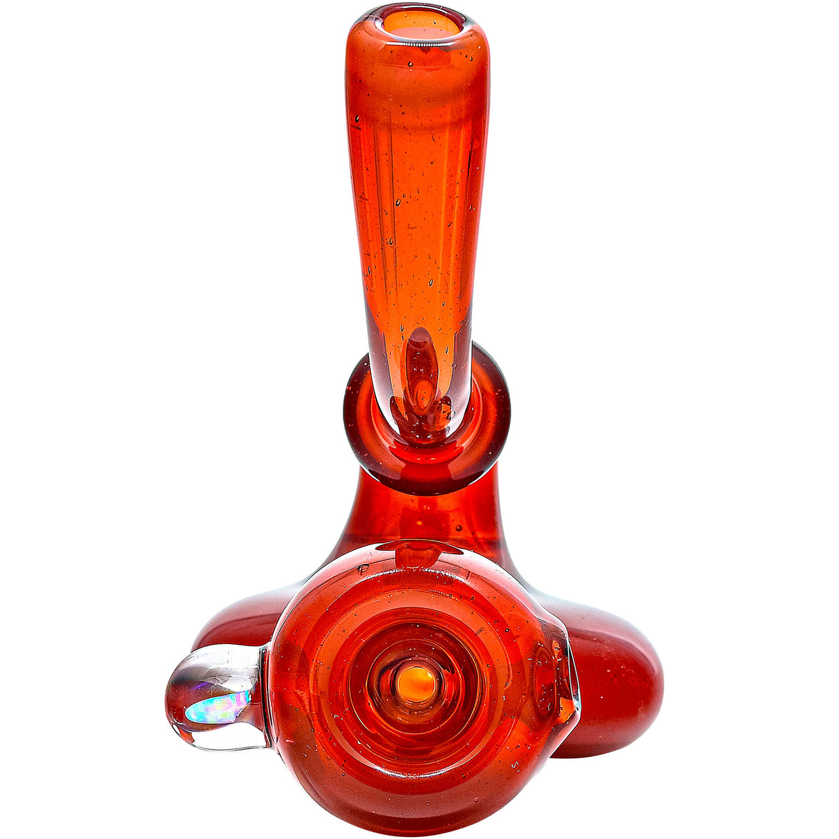 Fire Red Wave Reversal Sherlock Glass Pipe by Chris Lezak