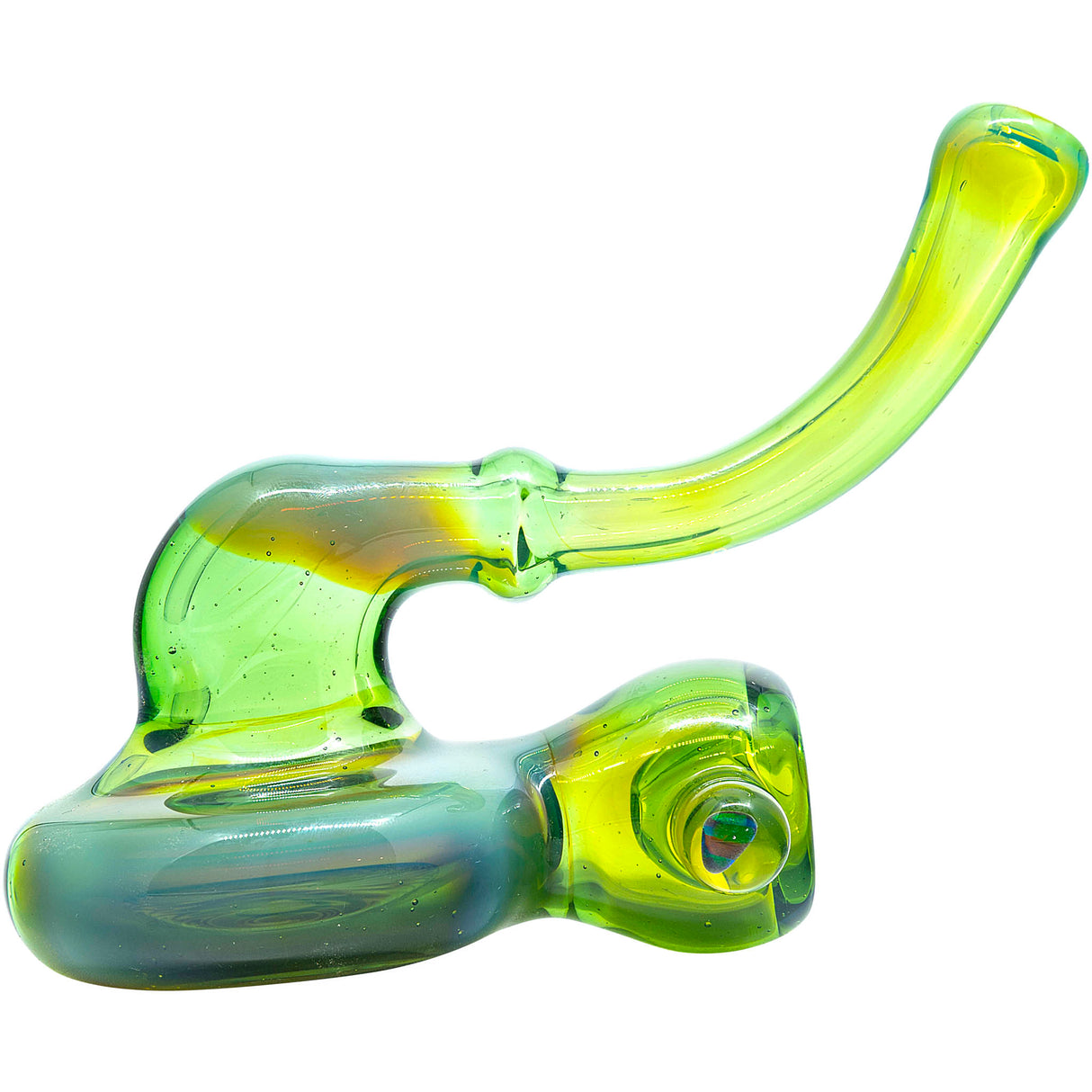 Kryptonite Green Wave Reversal Sherlock Glass Pipe by Chris Lezak
