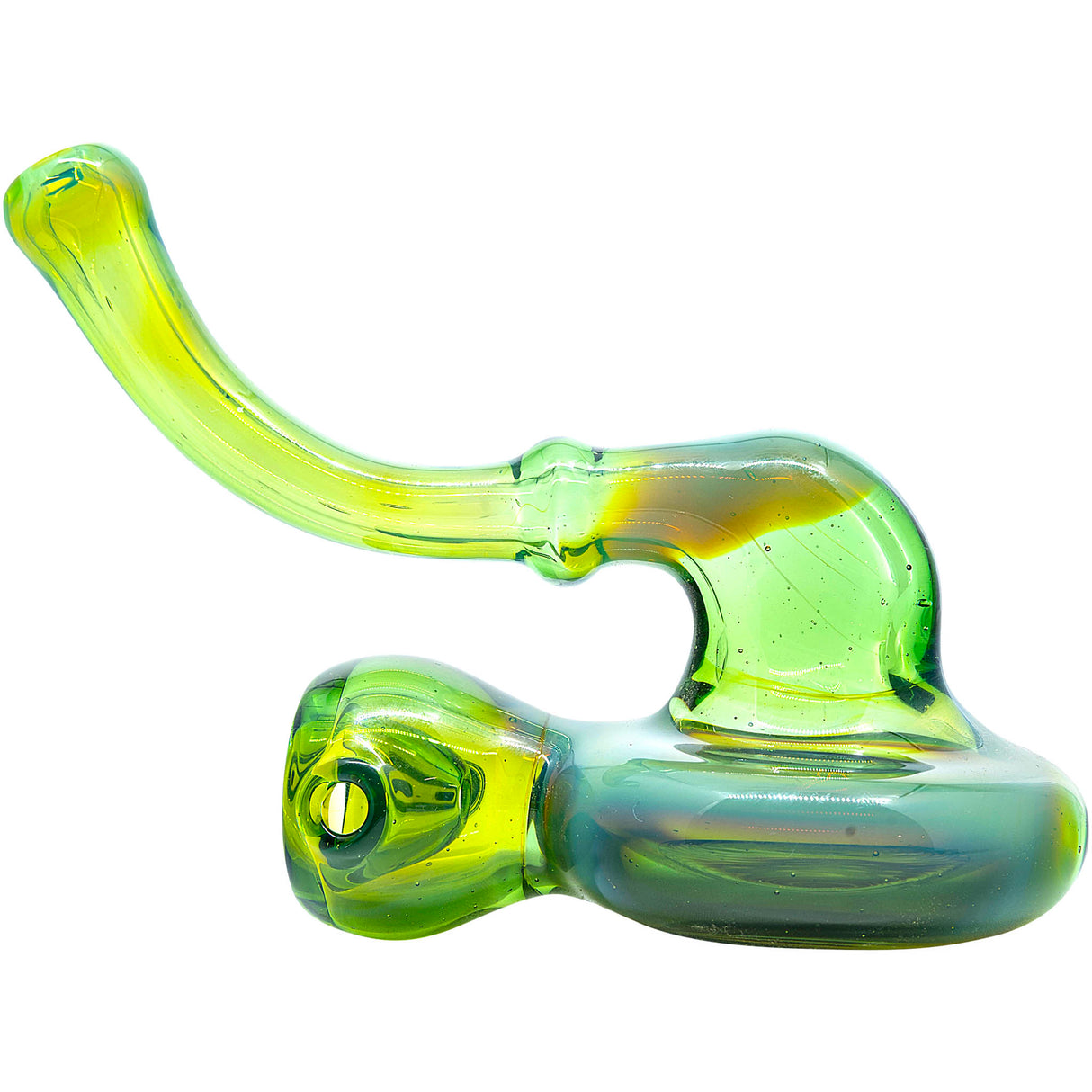 Kryptonite Green Wave Reversal Sherlock Glass Pipe by Chris Lezak