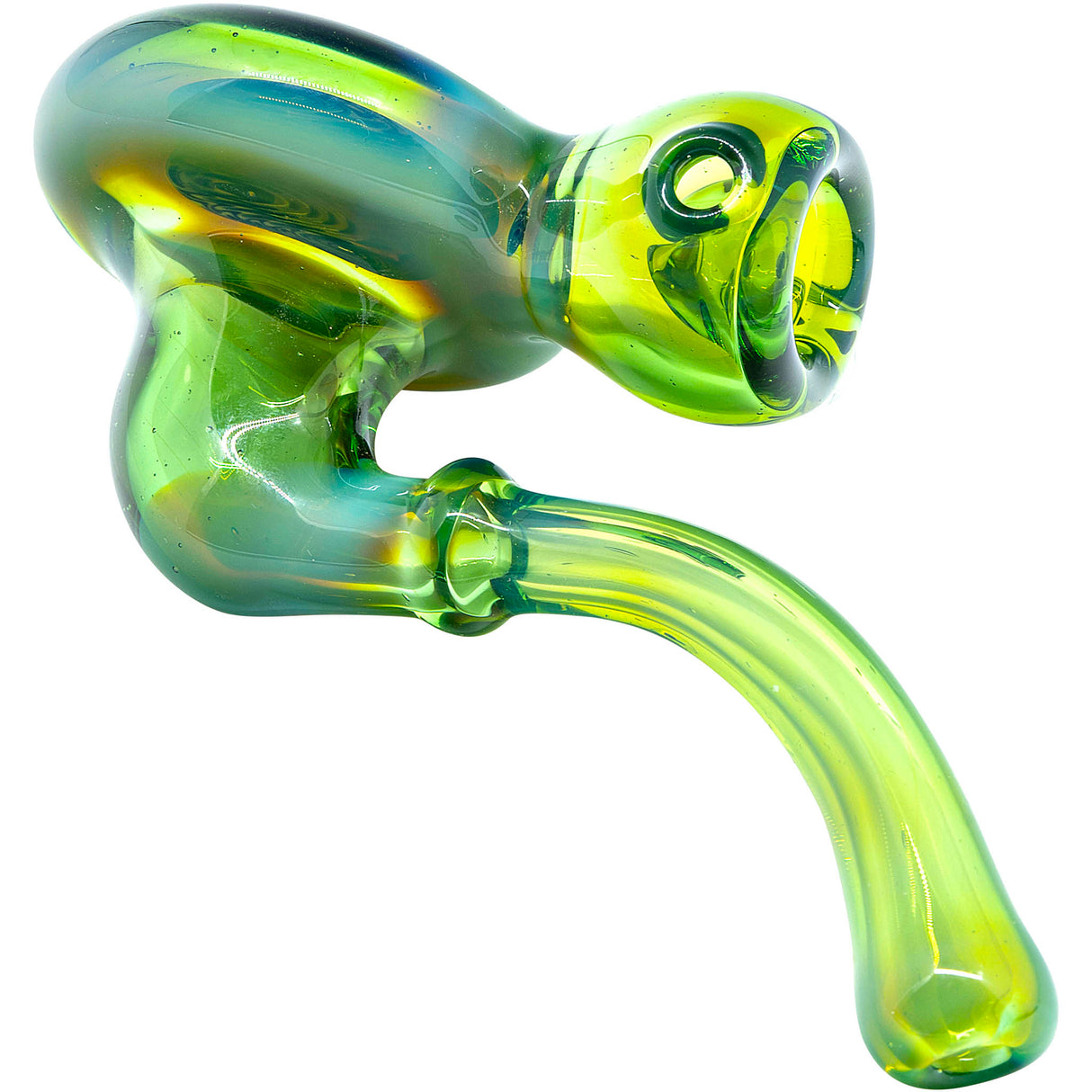 Kryptonite Green Wave Reversal Sherlock Glass Pipe by Chris Lezak