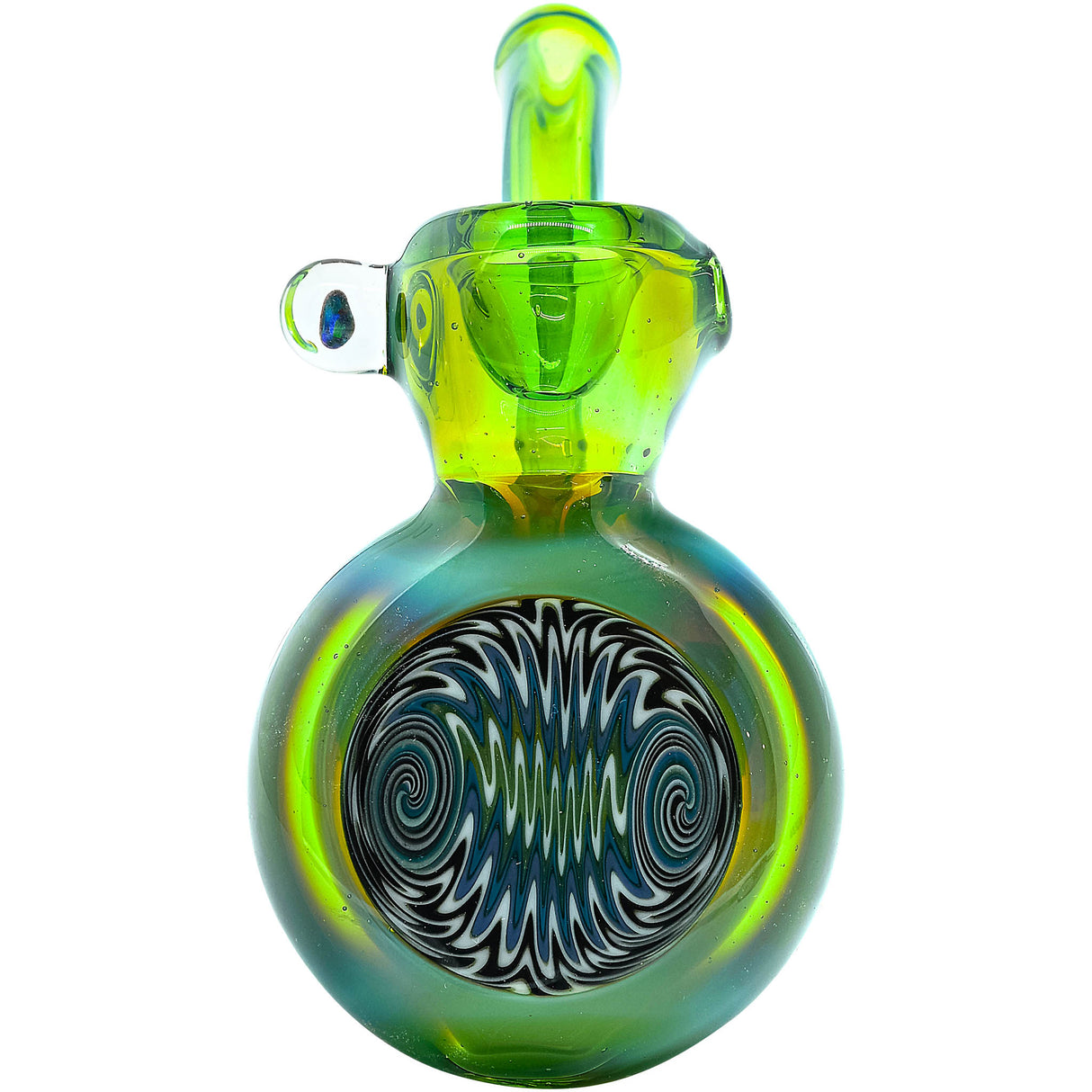 Kryptonite Green Wave Reversal Sherlock Glass Pipe by Chris Lezak