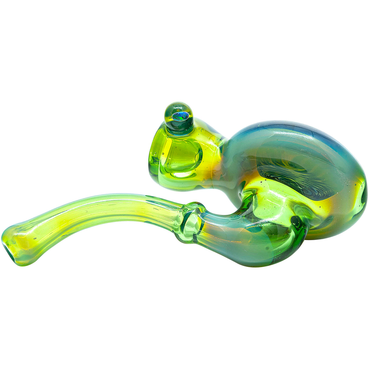 Kryptonite Green Wave Reversal Sherlock Glass Pipe by Chris Lezak