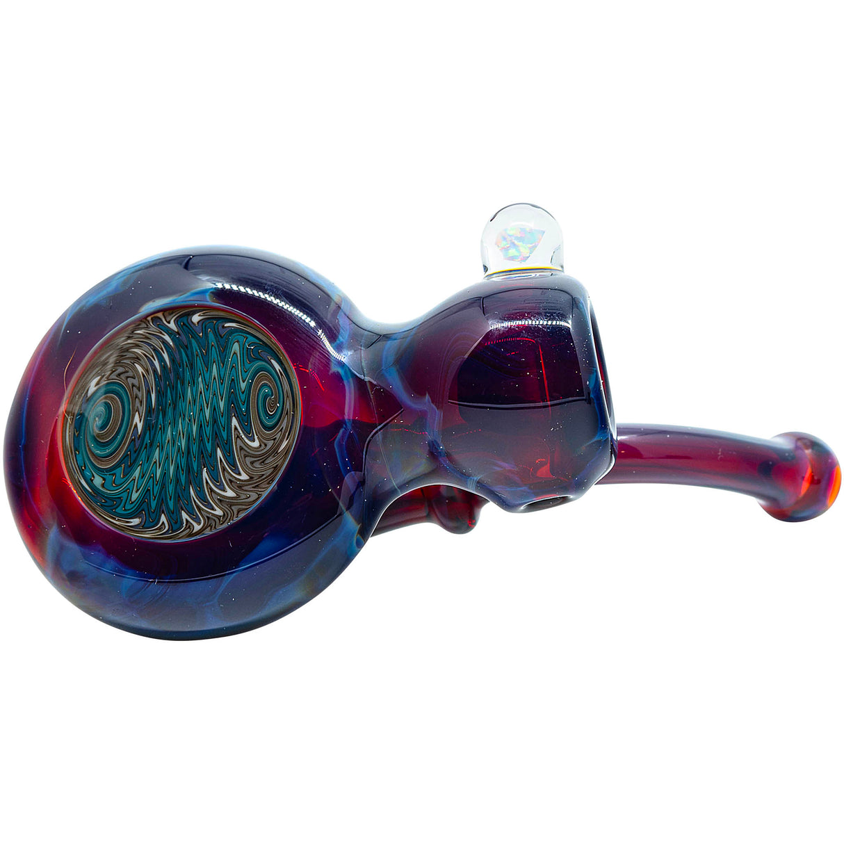Fumed Ruby Red Reversal Sherlock Glass Pipe by Chris Lezak