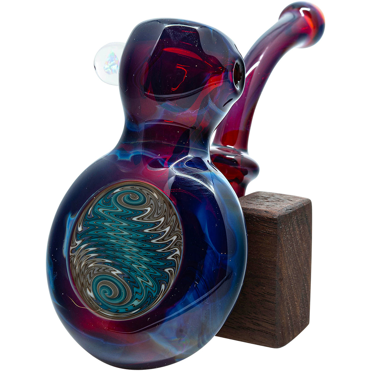 Fumed Ruby Red Reversal Sherlock Glass Pipe by Chris Lezak