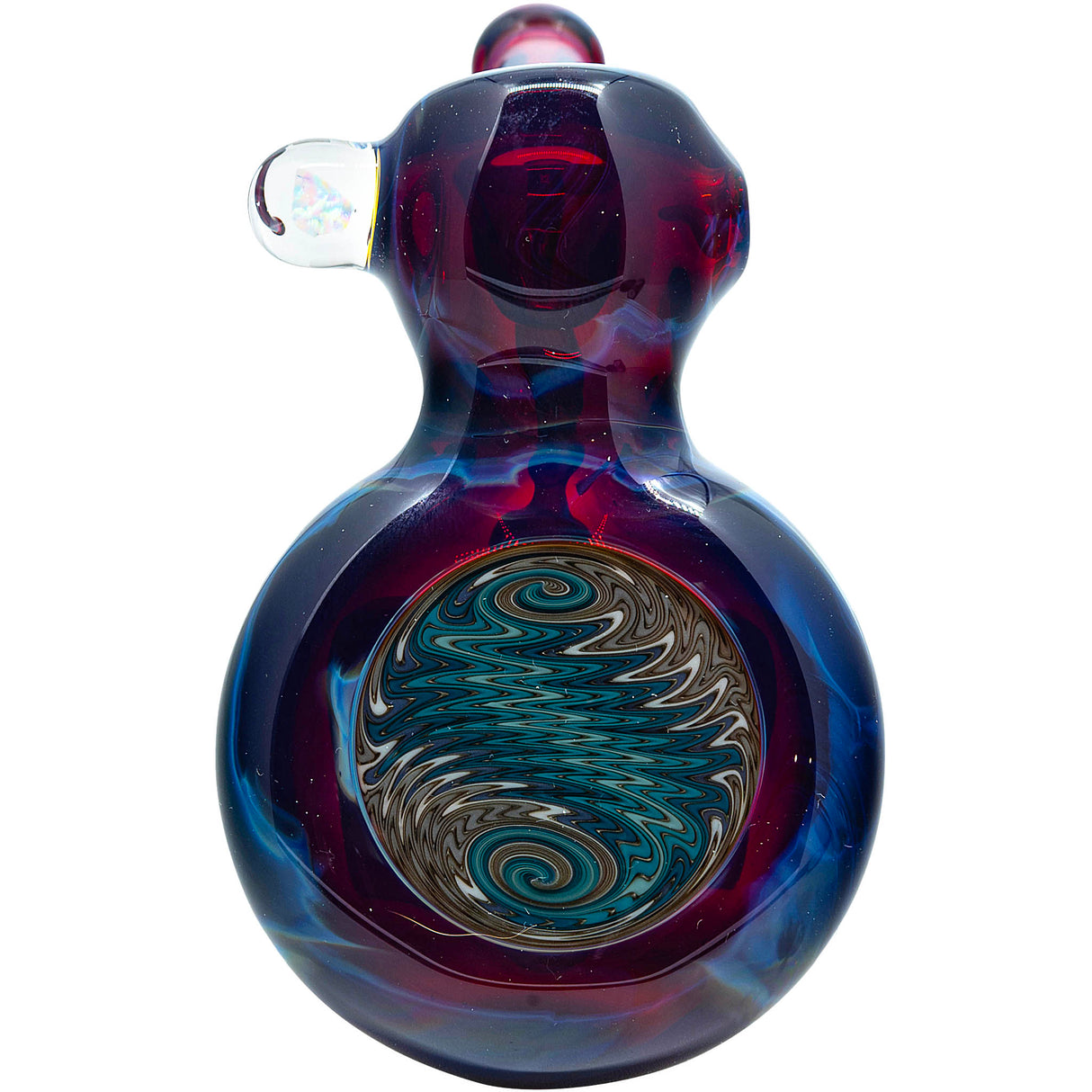 Fumed Ruby Red Reversal Sherlock Glass Pipe by Chris Lezak
