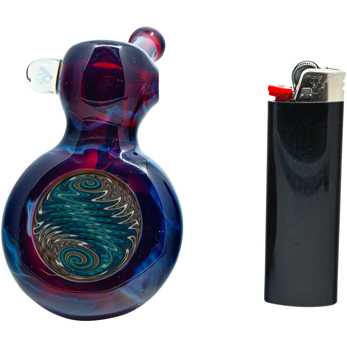 Fumed Ruby Red Reversal Sherlock Glass Pipe by Chris Lezak