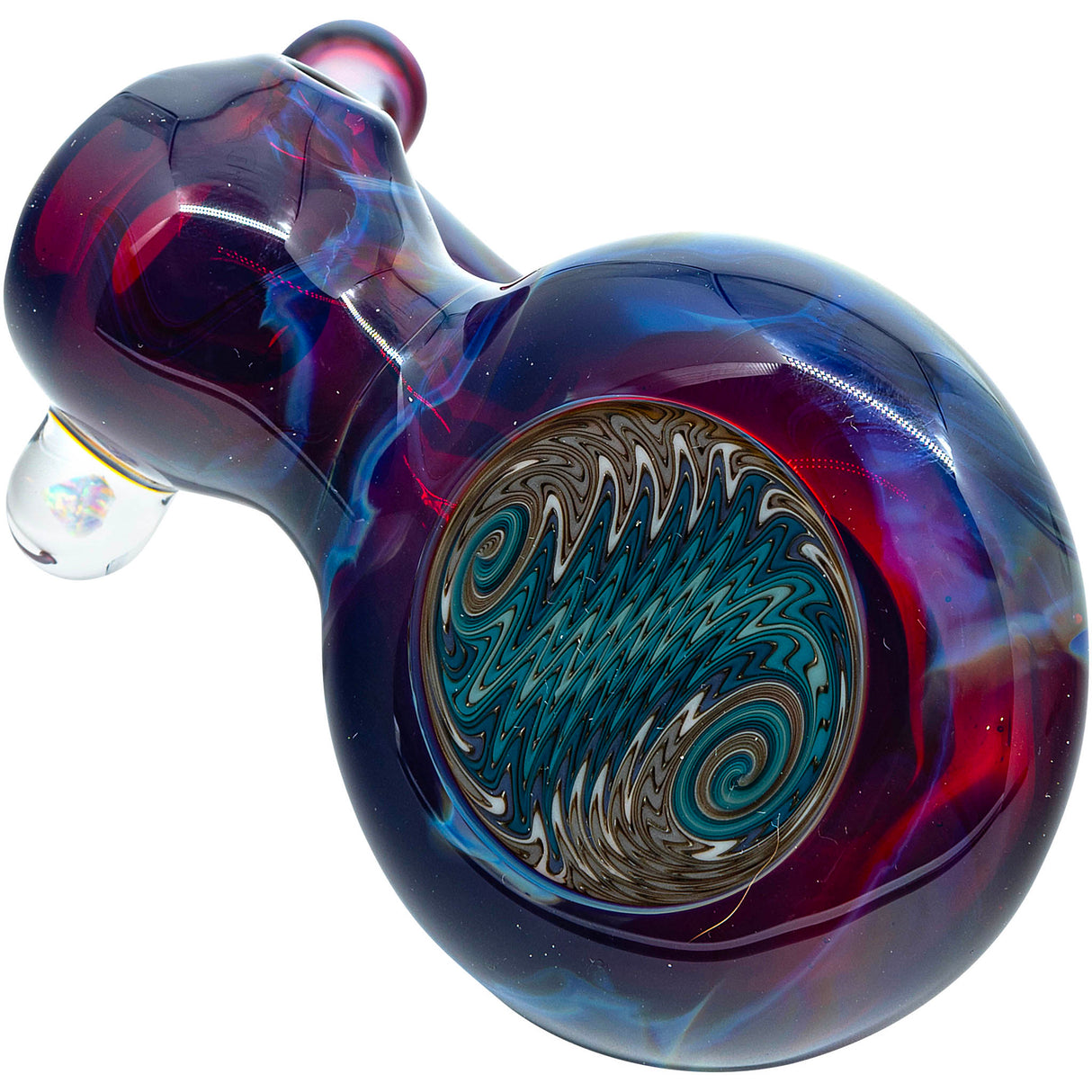 Fumed Ruby Red Reversal Sherlock Glass Pipe by Chris Lezak