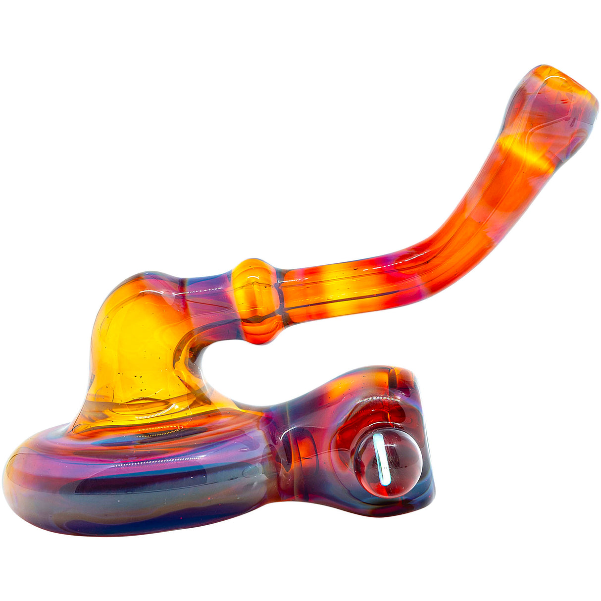 Purple Reversal Sherlock Glass Pipe by Chris Lezak