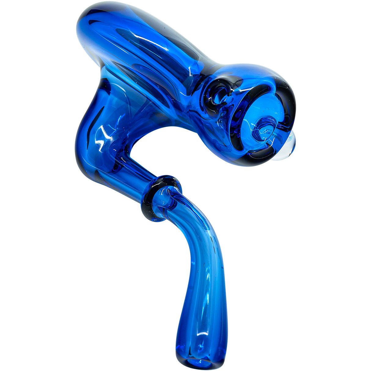 Electric Blue Wig Wag Reversal Sherlock Glass Pipe by Chris Lezak