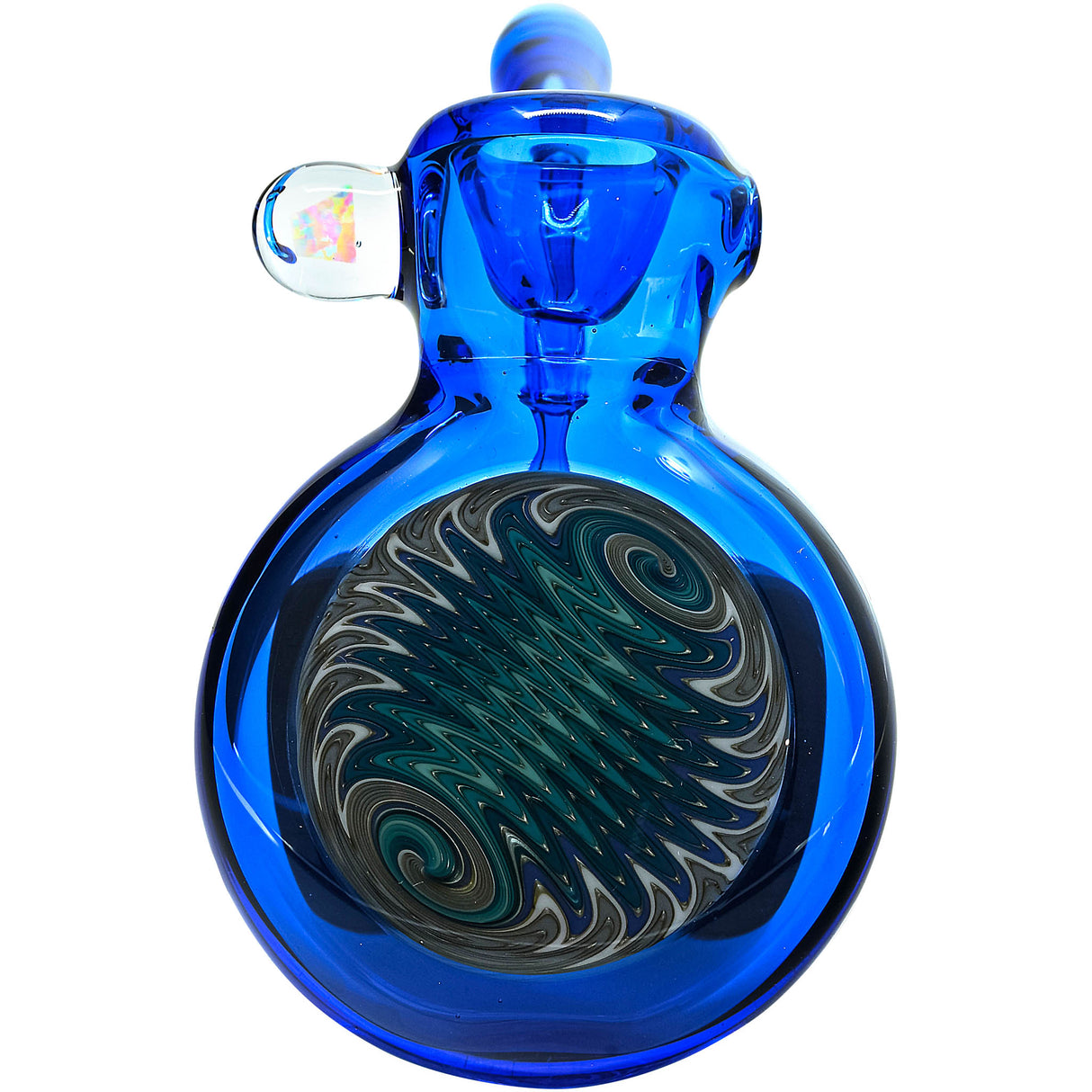 Electric Blue Wig Wag Reversal Sherlock Glass Pipe by Chris Lezak