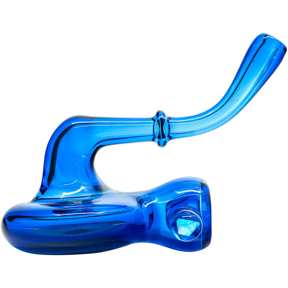 Electric Blue Wig Wag Reversal Sherlock Glass Pipe by Chris Lezak