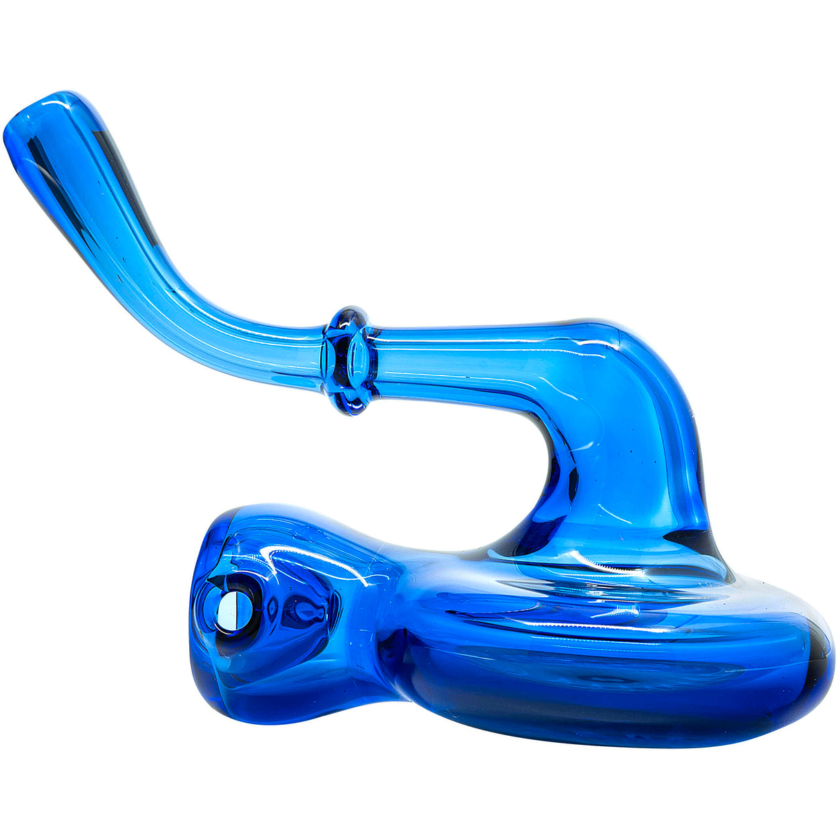 Electric Blue Wig Wag Reversal Sherlock Glass Pipe by Chris Lezak