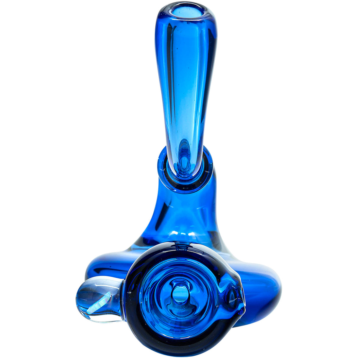 Electric Blue Wig Wag Reversal Sherlock Glass Pipe by Chris Lezak