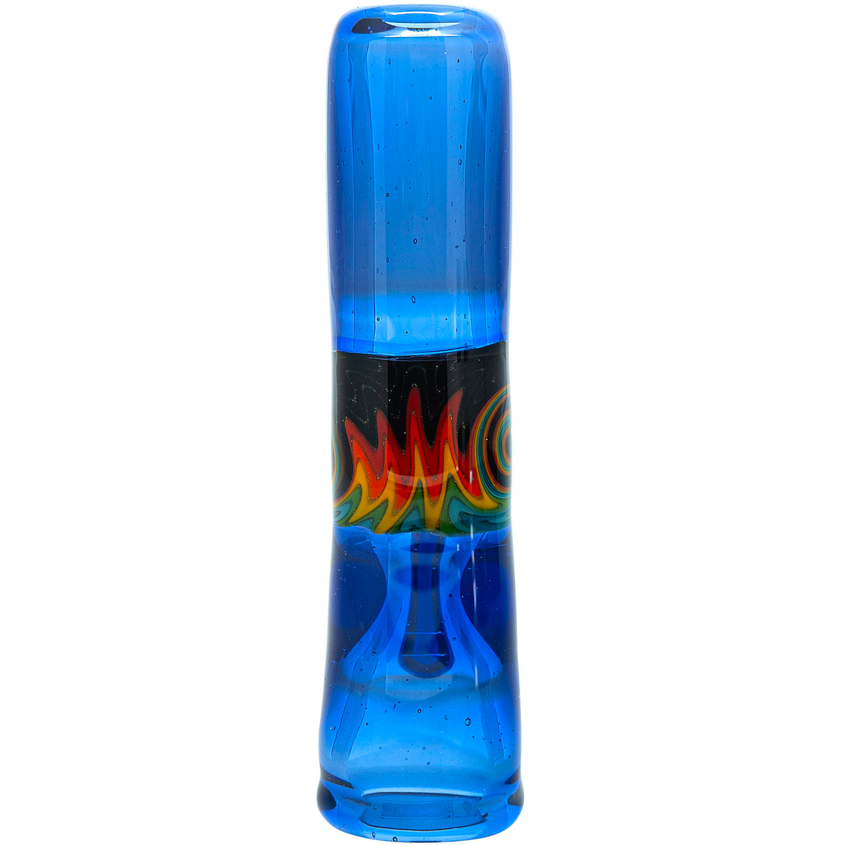 Royal Ice Blue Reversal Glass Chillum by Chris Lezak