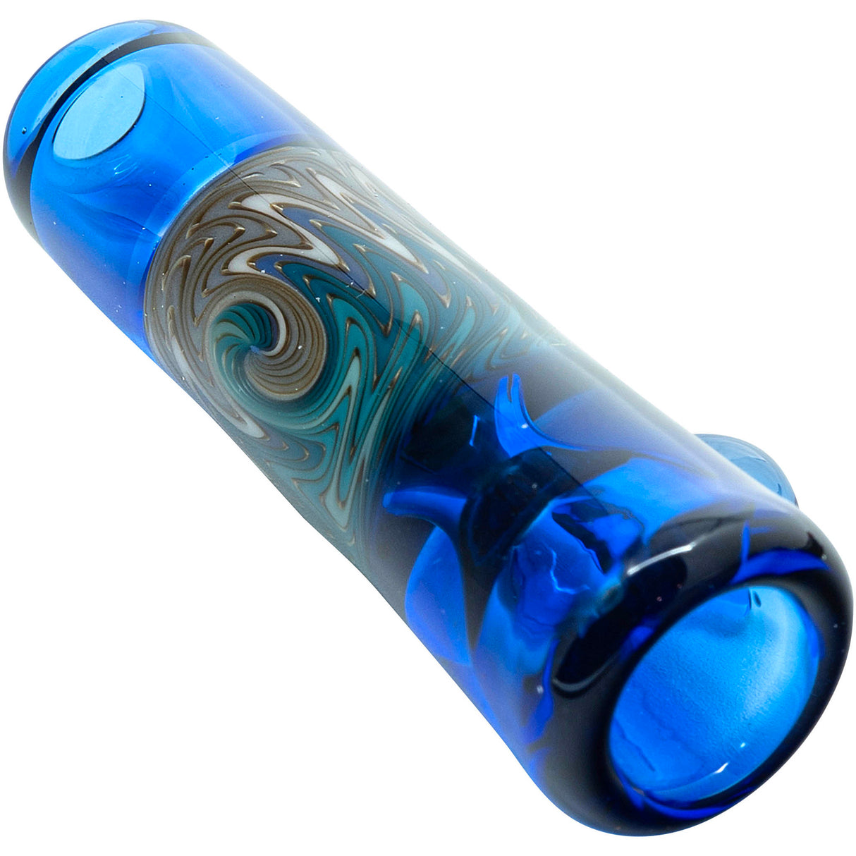 Ice Blue Reversal Glass Chillum by Chris Lezak
