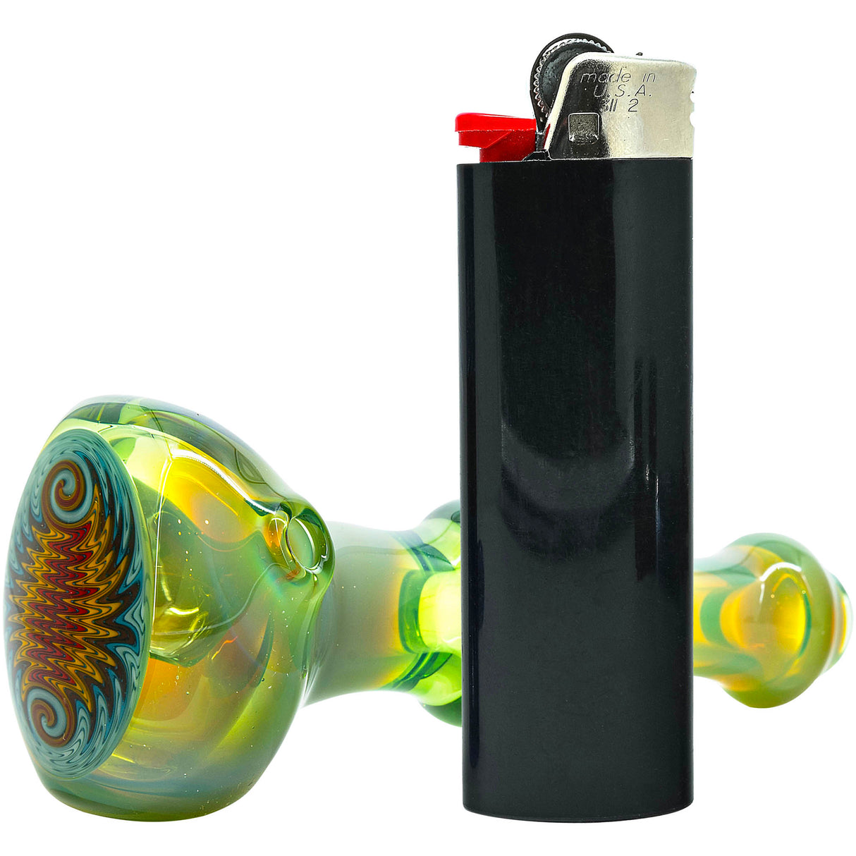 Kryptonite Green Reversal Glass Spoon Pipe by Chris Lezak
