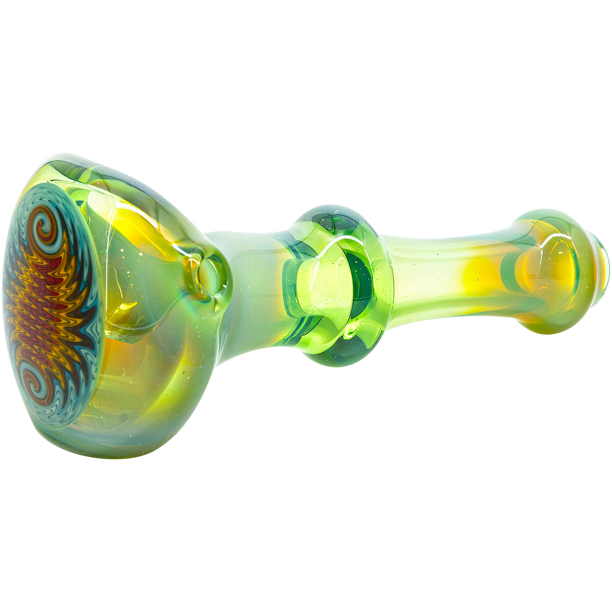 Kryptonite Green Reversal Glass Spoon Pipe by Chris Lezak