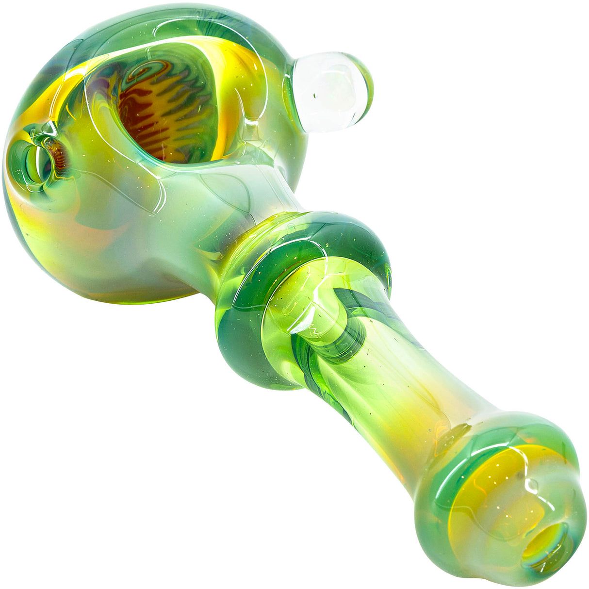 Kryptonite Green Reversal Glass Spoon Pipe by Chris Lezak