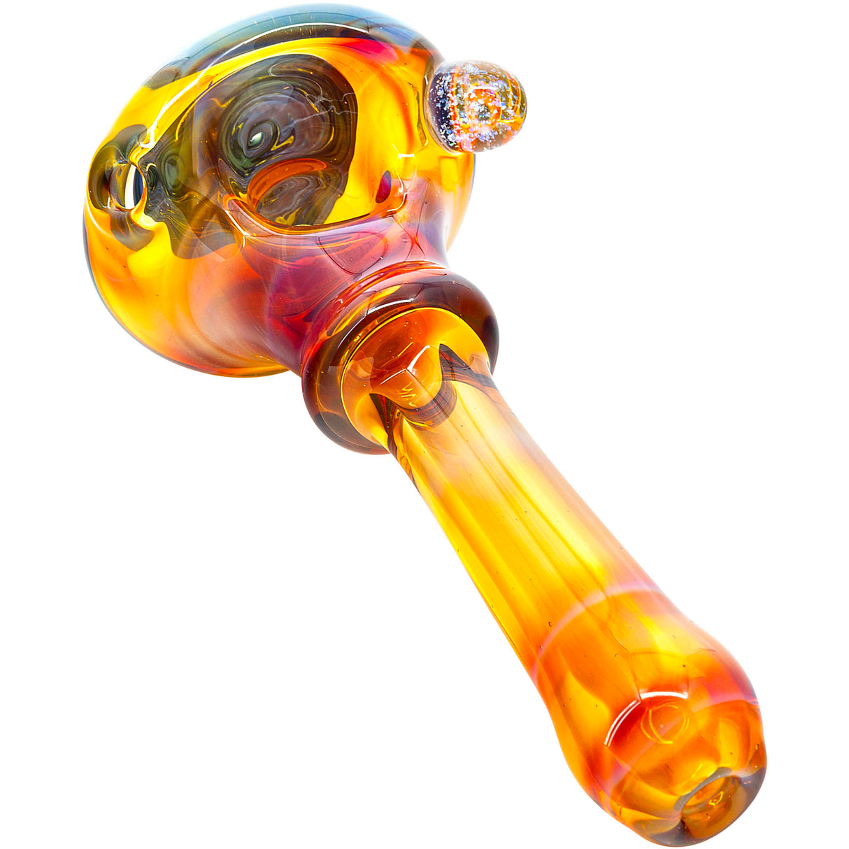 Amber Reversal Glass Spoon Pipe by Chris Lezak