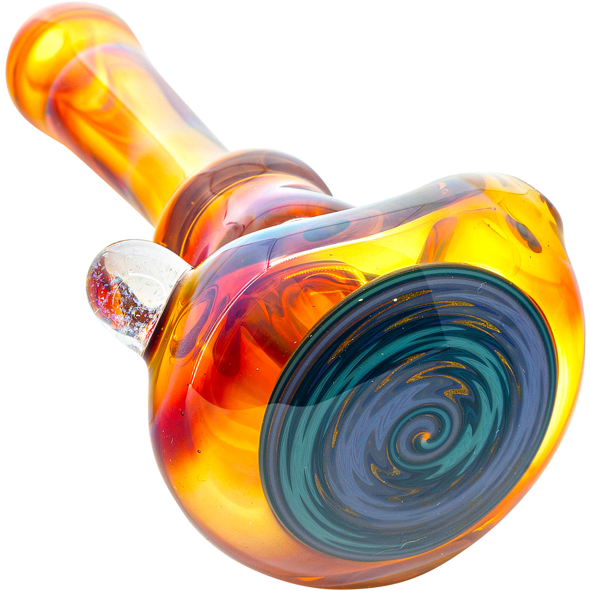 Amber Reversal Glass Spoon Pipe by Chris Lezak