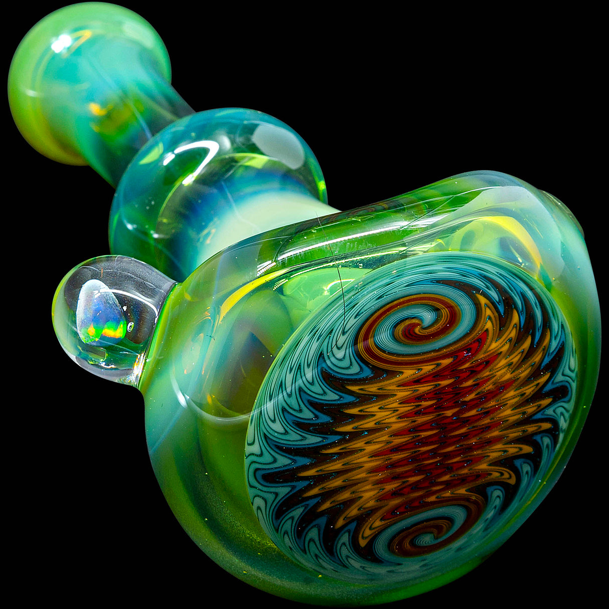 Kryptonite Green Reversal Glass Spoon Pipe by Chris Lezak