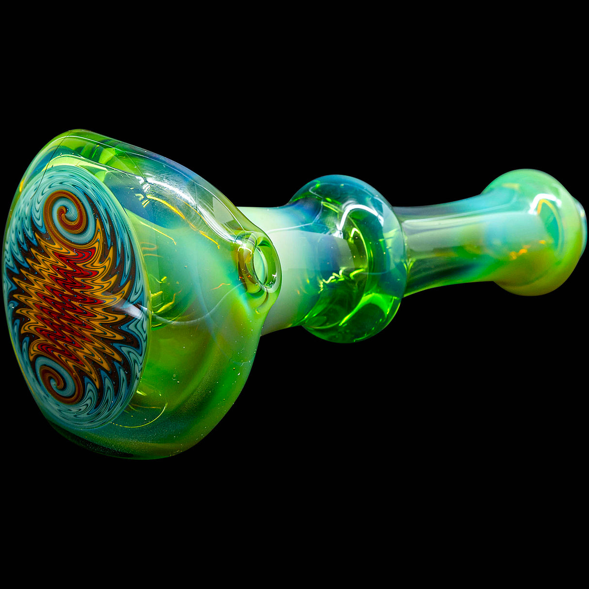 Kryptonite Green Reversal Glass Spoon Pipe by Chris Lezak