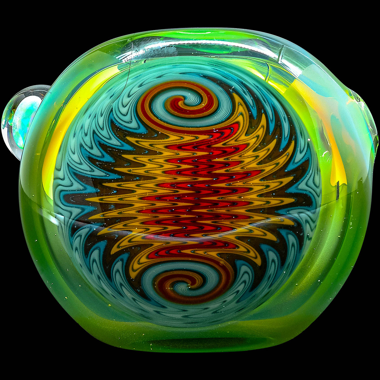 Kryptonite Green Reversal Glass Spoon Pipe by Chris Lezak