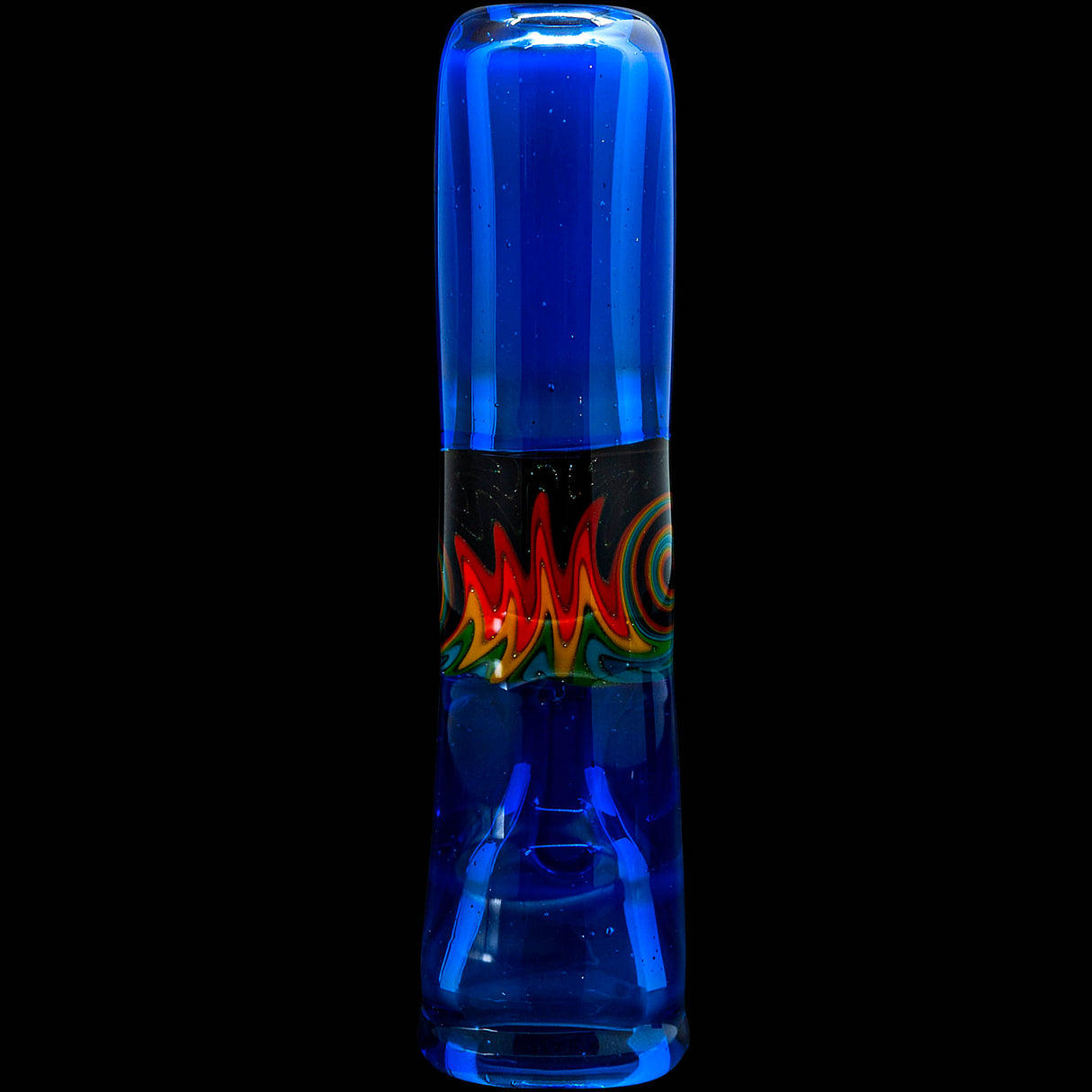 Royal Ice Blue Reversal Glass Chillum by Chris Lezak
