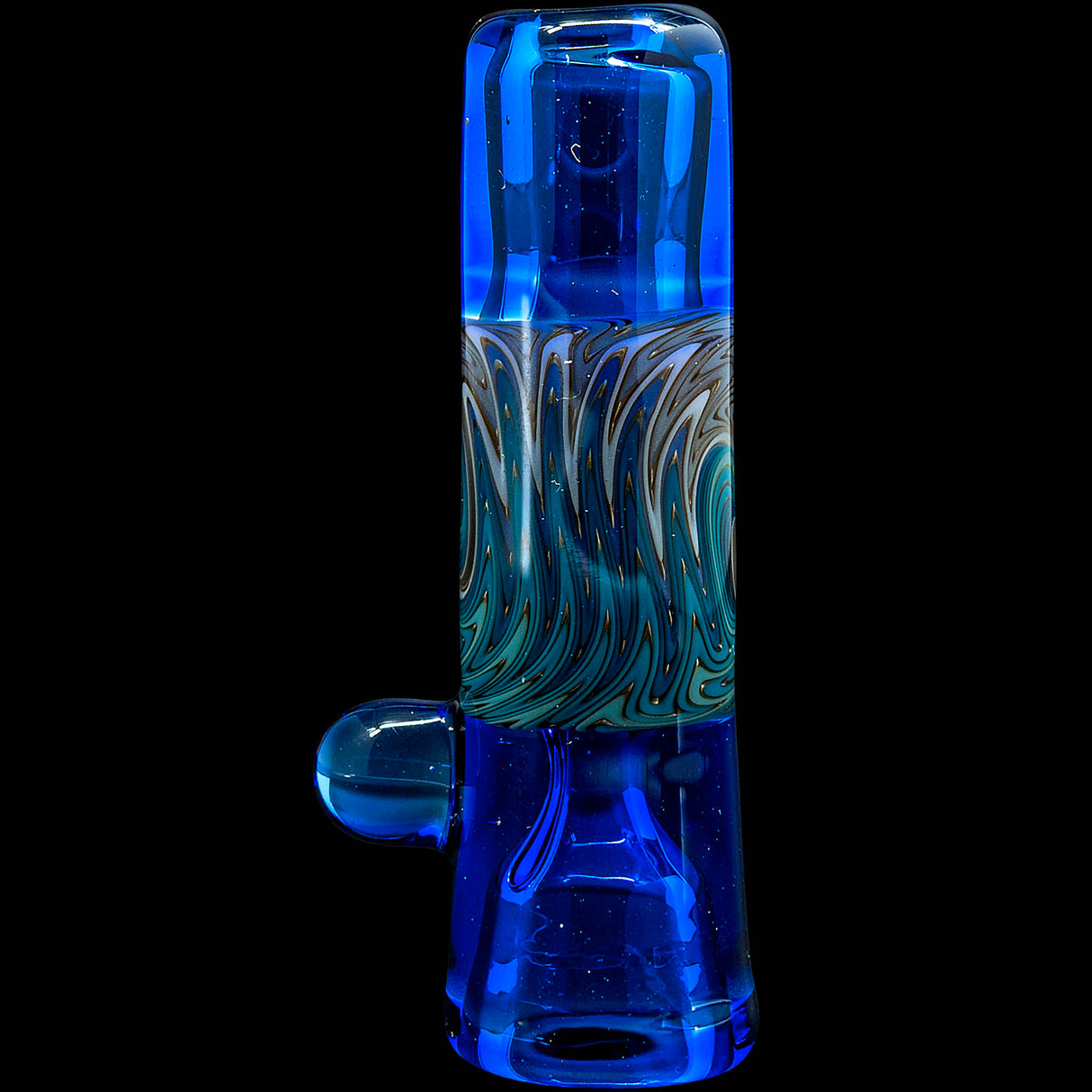 Ice Blue Reversal Glass Chillum by Chris Lezak