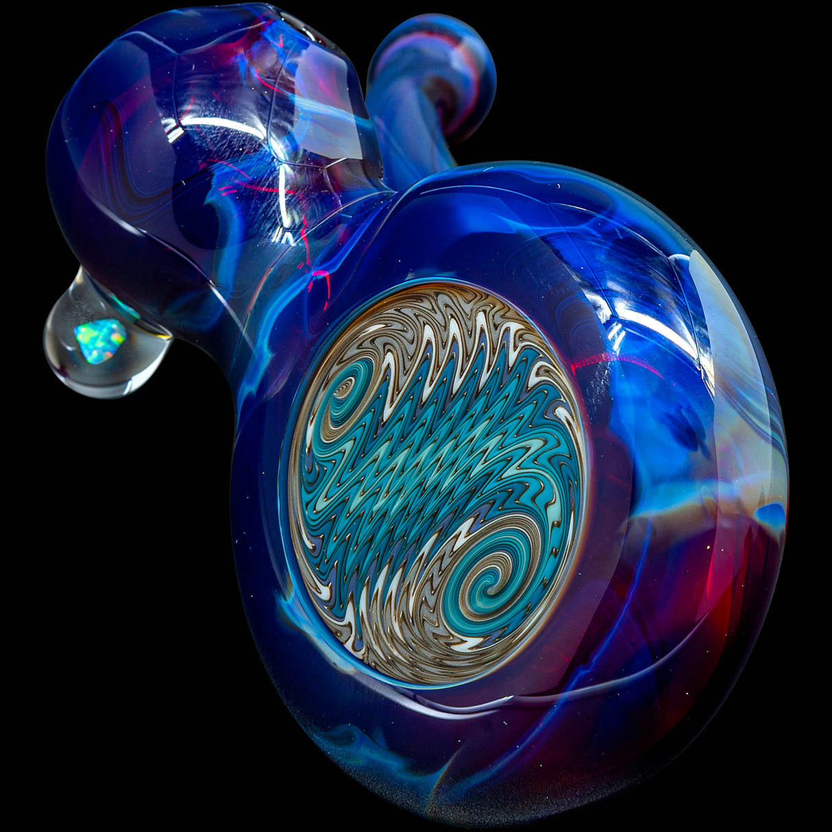 Fumed Ruby Red Reversal Sherlock Glass Pipe by Chris Lezak