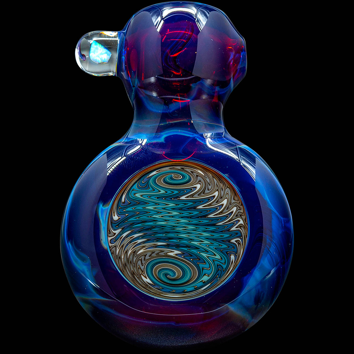 Fumed Ruby Red Reversal Sherlock Glass Pipe by Chris Lezak