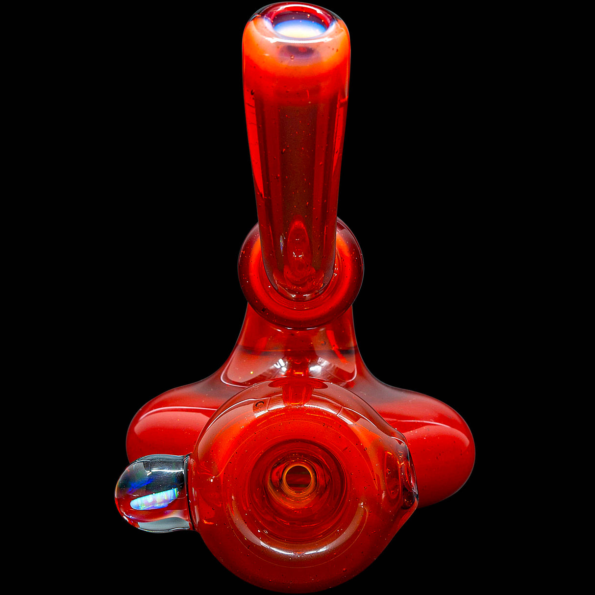 Fire Red Wave Reversal Sherlock Glass Pipe by Chris Lezak